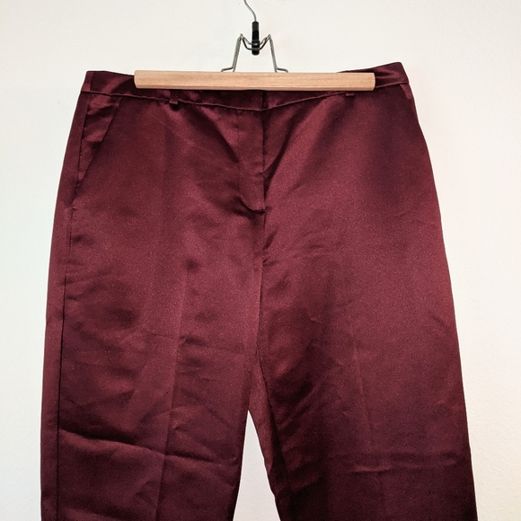 NWT ASOS Glam Slim Leg Trouser Pants Maroon - Picture 4 of 11